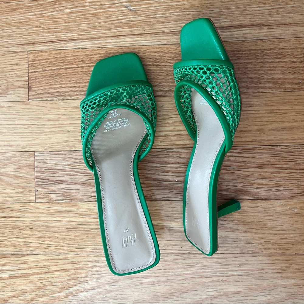 H&M Green Mesh Heels